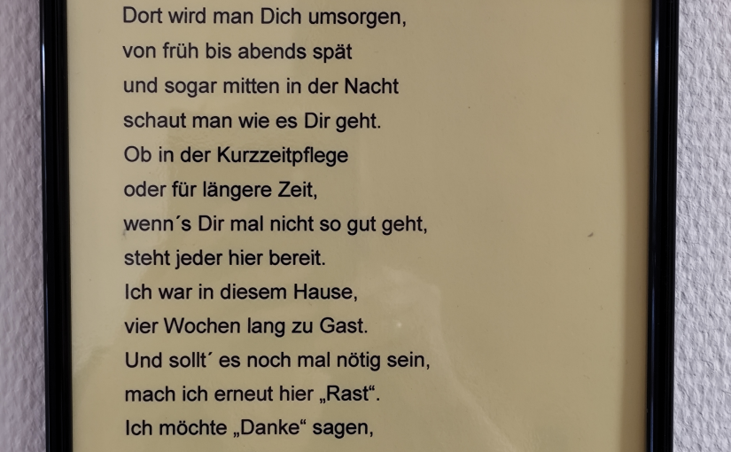 Gedicht einer Bewohnerin